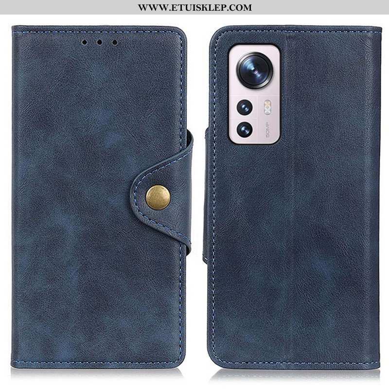 Etui Folio do Xiaomi 12 Pro Vintage Sztuczna Skóra I Guzik